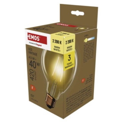 LED iarovka Vintage G95 / E27 / 4,5 W (40 W) / 420 lm / Tepl biela