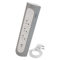 Legrand predlovac kbel 1 m / 3 zsuvky / s USB / hlink-biela / PVC / 1,5 mm2