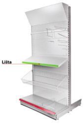 Lita Racks H12 na cenovky, 665 mm, zelen *S*