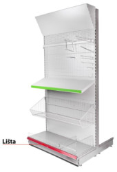 Lita Racks H29 na cenovky, 665 mm, erven *S*