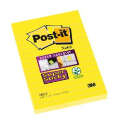 Bloek Post-it Super Sticky 102x152 lt linajky