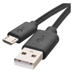 Nabjac a dtov kbel USB-A 2.0 / micro USB-B 2.0, 2 m, ierny