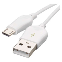 Nabjac a dtov kbel USB-A 2.0 / micro USB-B 2.0, Quick Charge, 1 m, biely