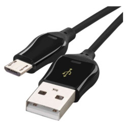 Nabjac a dtov kbel USB-A 2.0 / micro USB-B 2.0, Quick Charge, 1 m, ierny