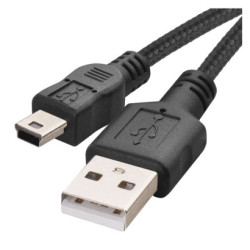 Nabjac a dtov kbel USB-A 2.0 / mini USB-B 2.0, 2 m, ierny