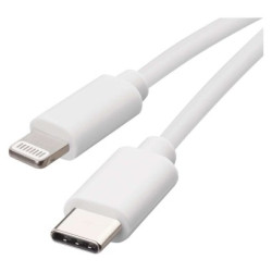 Nabjac a dtov kbel USB-C 2.0 / Lightning MFi, 1 m, biely