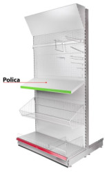 Polica Racks H10 950x370x0.8 mm, s driakmi *M*, max. 70 kg