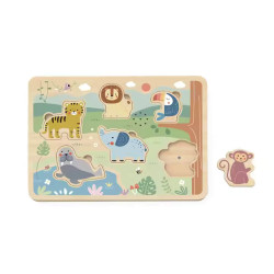 Puzzle so zvukmi Zvieratk z dungle Pastel