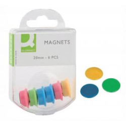 Magnety Q-connect 20mm mix farieb 6 ks