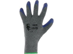 Rukavice COLCA, m��eny v latexu, �edo-modr�, blistr, vel. 10