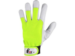 Rukavice CXS TECHNIK HV, kombinovan�, �lut�, s blistrem  vel. 9