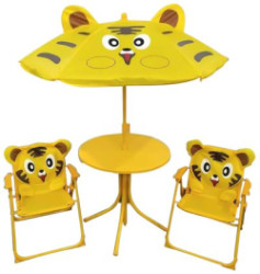 Set zhradn LEQ MELISENDA Tigre, tiger, slnenk 105 cm, stl 50 cm, 2 stoliky, detsk