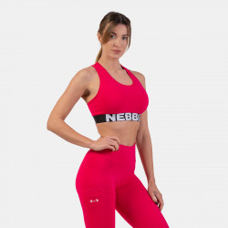 portov podprsenka Medium Impact Cross Back Pink - NEBBIA