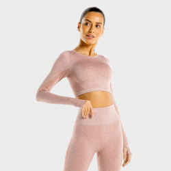 portov Top Marl Seamless Crop Top Rose Gold - SQUATWOLF