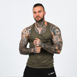 Tielko Stringer Tank Top Heather Olive Green - GymBeam