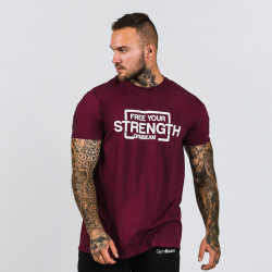 Triko Free Your Strength Maroon White - GymBeam