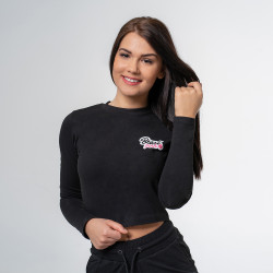 Triko Long Sleeve Croptop Black - BeastPink