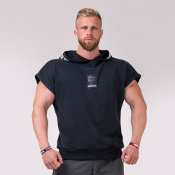 Triko Reg Top Hoodie Black - NEBBIA