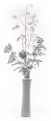 Vetvika MagicHome Vianoce, MoneyPlant.White, biela, 56x107 cm