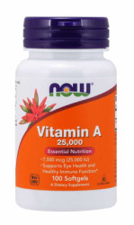 Vitamn A 25000 IU - NOW Foods